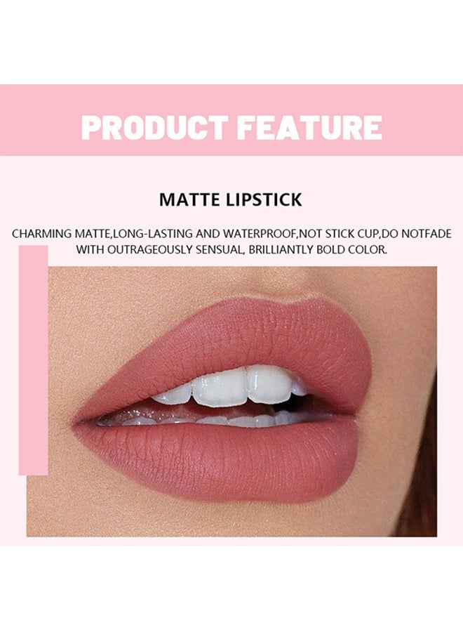 pudaier Matte Liquid Lipstick, Lip Gloss Lip Stain Waterproof Long Lasting, Non-Stick Cup Not Fade, Professional Lip Gloss Makeup Gift for Women（03） - Image 4